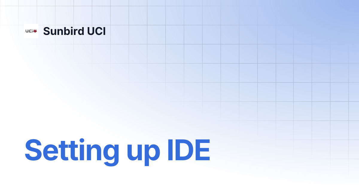 Setting up IDE | Sunbird UCI